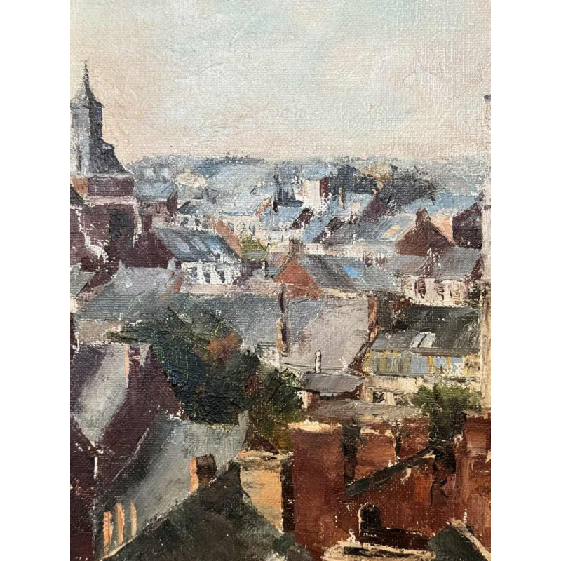 Alphonse CREPIN (1931-2010): "Namur - his roofs and the coachman »