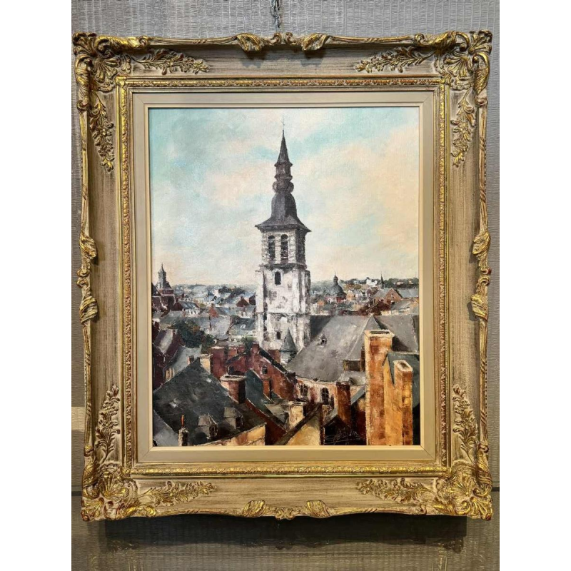 Alphonse CREPIN (1931-2010): "Namur - his roofs and the coachman »