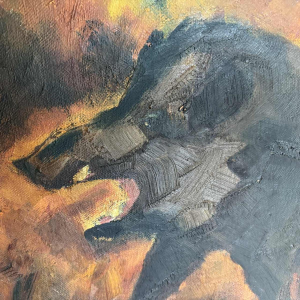 Milo DARDENNE (1938-): « Everzwijn » schilderij op doek