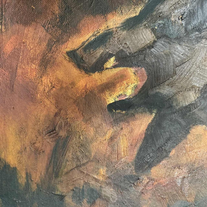 Milo DARDENNE (1938-): « Everzwijn » schilderij op doek