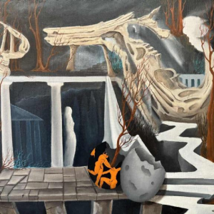 Christian RAUCQ (1947-): « Les Antiques » (Surrealistisch landschap'