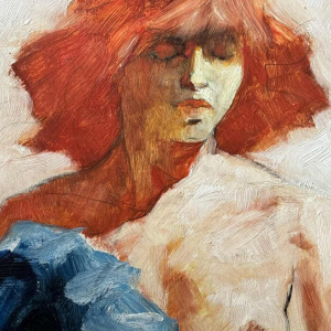 Christian HOCQUET (1935-2014): « Nude with blue clothing »