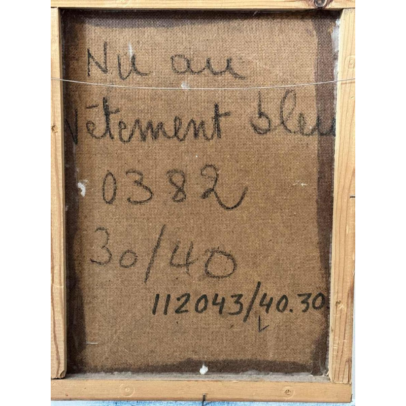 Christian HOCQUET (1935-2014): « Nude with blue clothing »