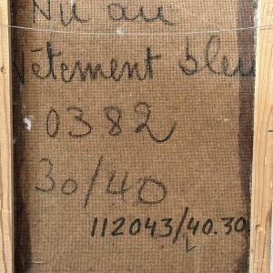 Christian HOCQUET (1935-2014): : « Naakt met blauwe kleding »