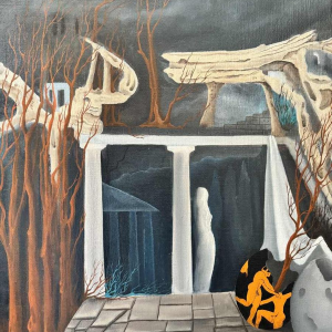 Christian RAUCQ (1947-): « Les Antiques » (Surrealistisch landschap'