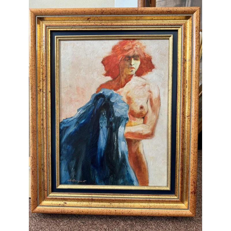 Christian HOCQUET (1935-2014): « Nude with blue clothing »