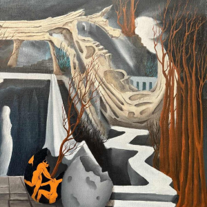 Christian RAUCQ (1947-): « Les Antiques » (Paysage surréaliste-fantastique)