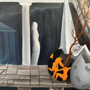 Christian RAUCQ (1947-): « Les Antiques » (Surrealistisch landschap'