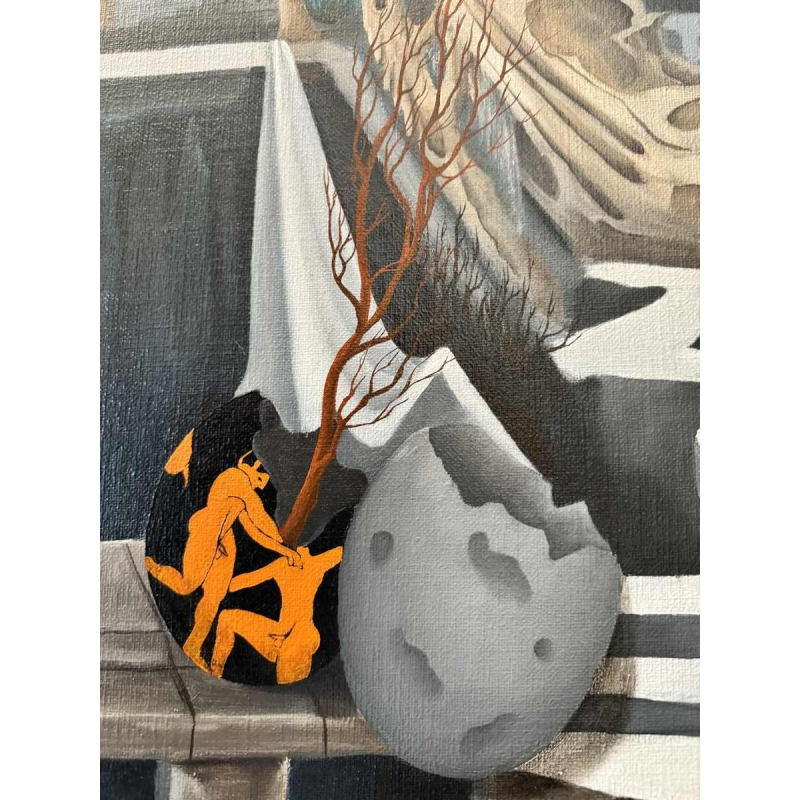 Christian RAUCQ (1947-): « Les Antiques » (Surrealistisch landschap'