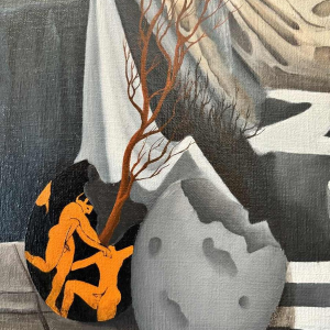 Christian RAUCQ (1947-): « Les Antiques » (Surrealistisch landschap'