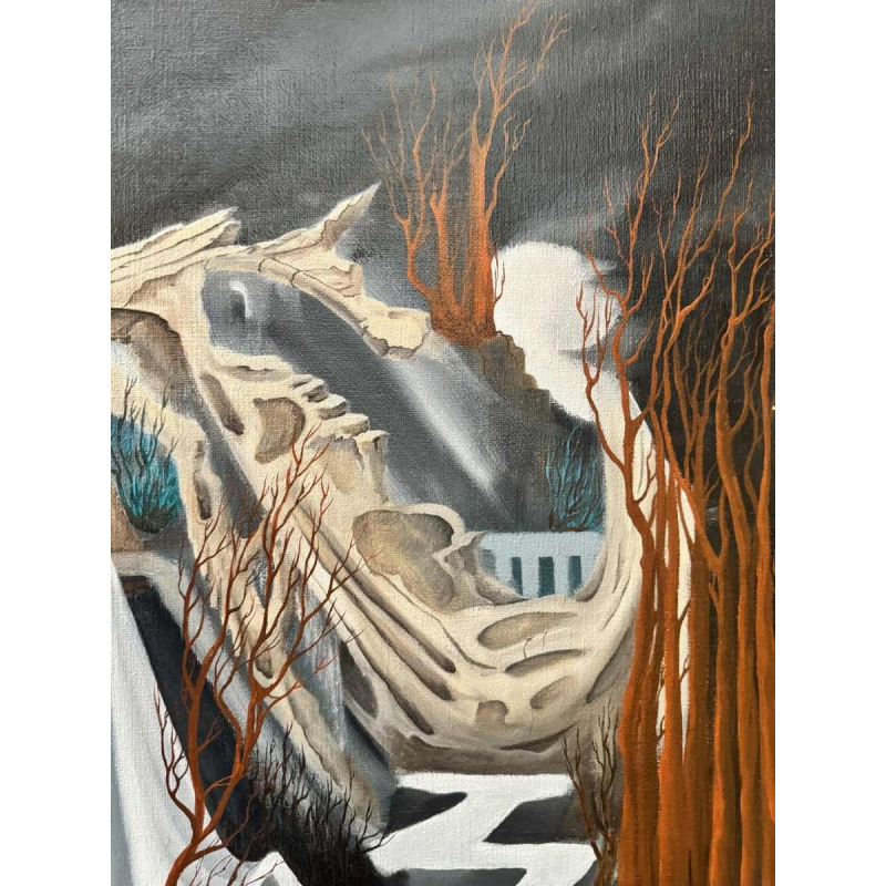 Christian RAUCQ (1947-): « Les Antiques » (Surrealistisch landschap'