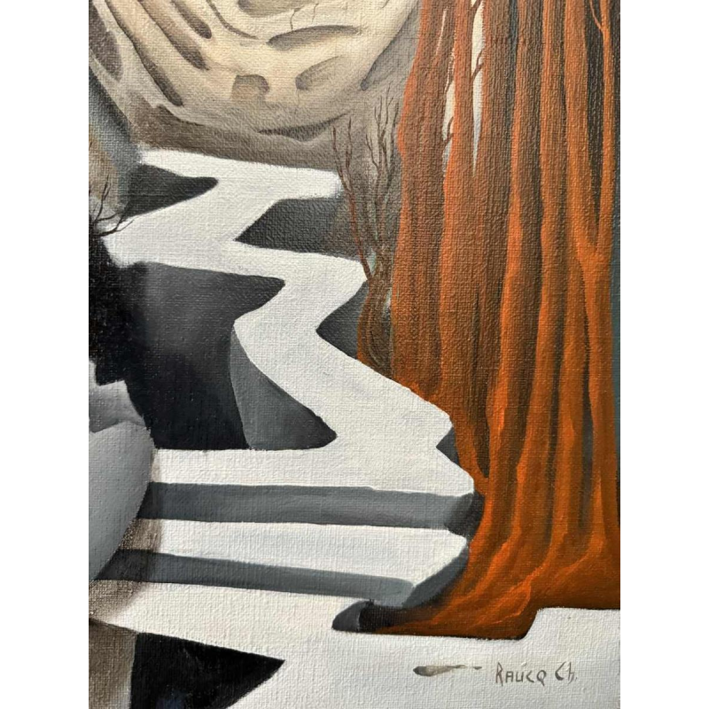 Christian RAUCQ (1947-): « Les Antiques » (Surrealistisch landschap'