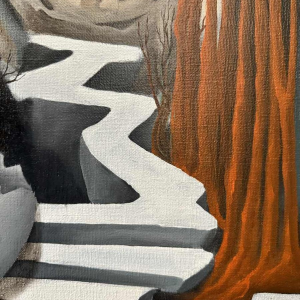 Christian RAUCQ (1947-): « Les Antiques » (Surrealistisch landschap'