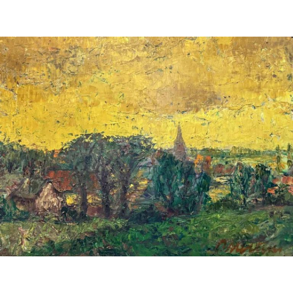 Petrus MERTENS (1919-1986): « Landscape ( of the Lys ?) »