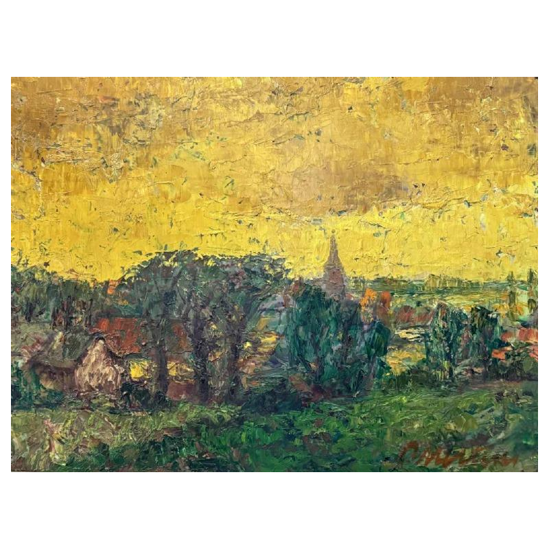 Petrus MERTENS (1919-1986): « Landscape ( of the Lys ?) »