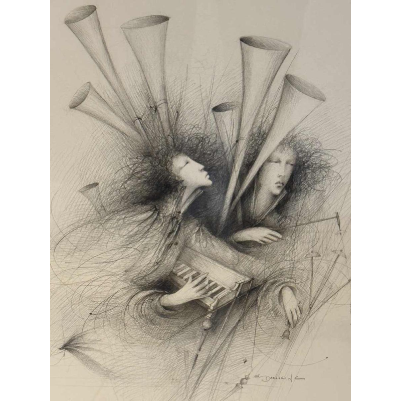 Jean-Claude Dresse (1946-): Musiciennes (Musicians)