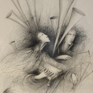 Jean-Claude Dresse (1946-): Musiciennes (Muzikanten)