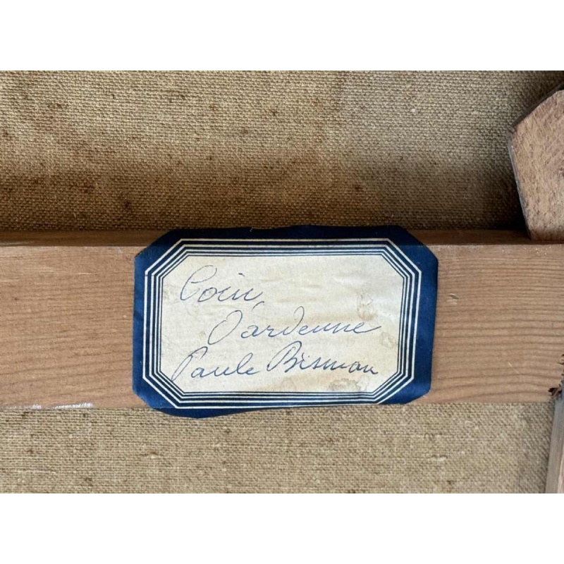 Paule BISMAN "Pêcheurs dans un coin d'Ardenne" oil on canvas