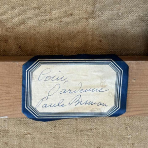 Paule BISMAN « Pêcheurs dans un coin dArdenne » peinture huile sur toile