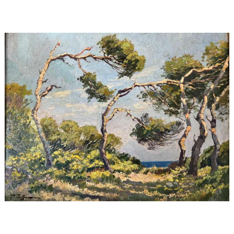 de BIEMME Gaston (fin 19e-début 20e siècle): Paysage des landes vue vers locéan