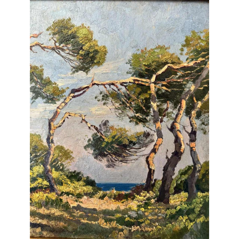 de BIEMME Gaston (fin 19e-début 20e siècle): Paysage des landes vue vers locéan