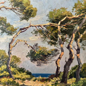 de BIEMME Gaston (fin 19e-début 20e siècle): Paysage des landes vue vers locéan