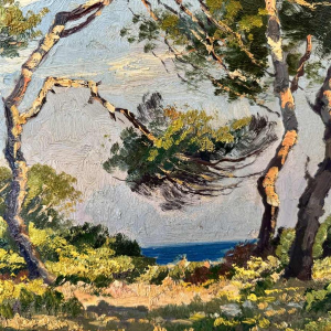 de BIEMME Gaston (fin 19e-début 20e siècle): Paysage des landes vue vers locéan