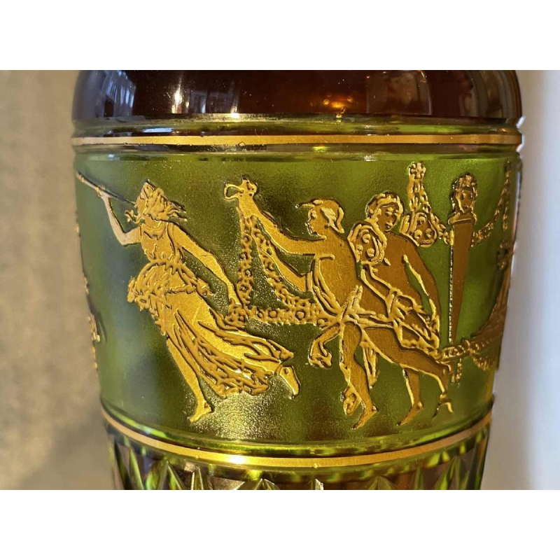 Val Saint-Lambert vase Viennese model decoration “Flora Dance” Léon Ledru