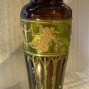 Val Saint-Lambert vase Viennese model decoration “Flora Dance” Léon Ledru