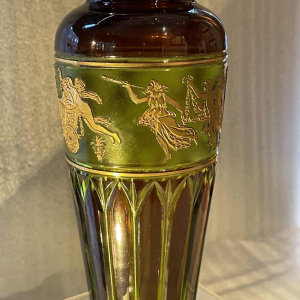 Val Saint-Lambert vase modèle viennois décor « Danse de Flore » Léon Ledru