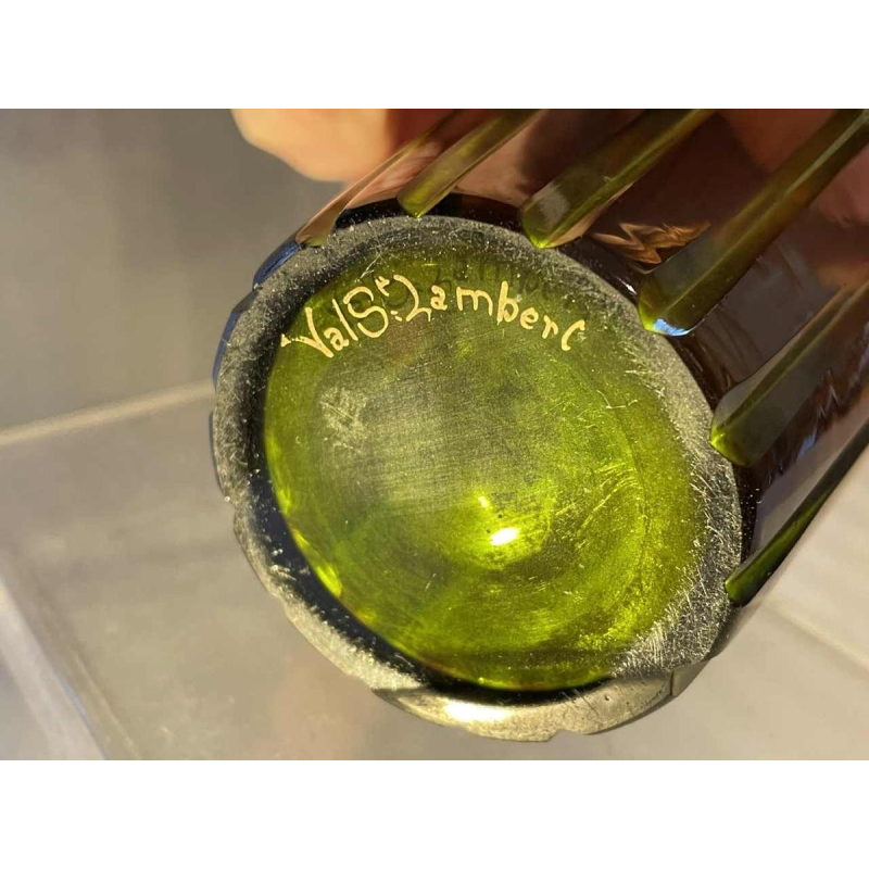 Val Saint-Lambert vase modèle viennois décor « Danse de Flore » Léon Ledru