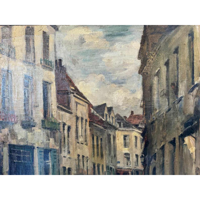 Jean VAN CLEEMPUT (1881-1953): scène de fête avec marchande de glace