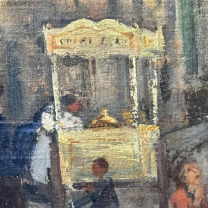 Jean VAN CLEEMPUT (1881-1953): Party scene with ice cream shop