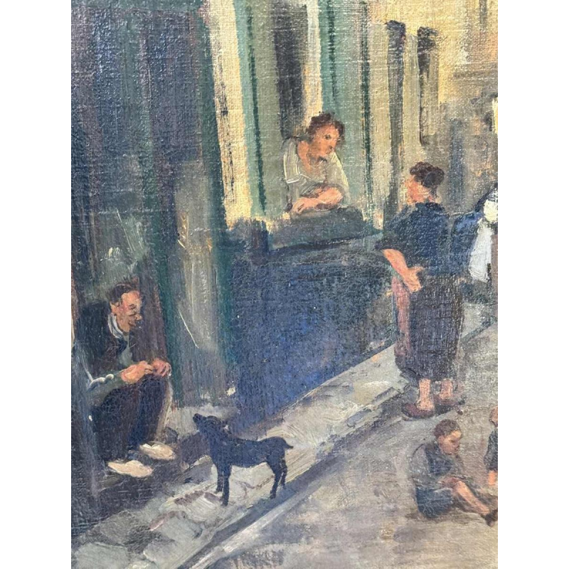 Jean VAN CLEEMPUT (1881-1953): scène de fête avec marchande de glace