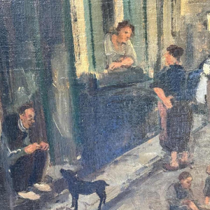 Jean VAN CLEEMPUT (1881-1953): Party scene with ice cream shop