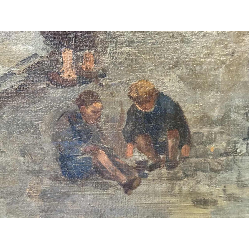 Jean VAN CLEEMPUT (1881-1953): scène de fête avec marchande de glace