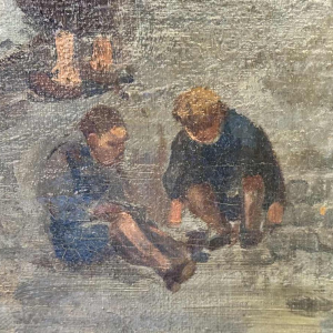 Jean VAN CLEEMPUT (1881-1953): scène de fête avec marchande de glace