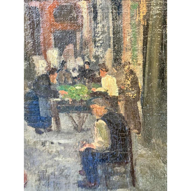 Jean VAN CLEEMPUT (1881-1953): Party scene with ice cream shop