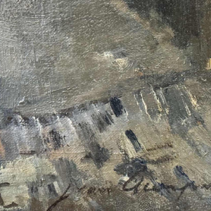 Jean VAN CLEEMPUT (1881-1953): feestscène met ijshandelaar