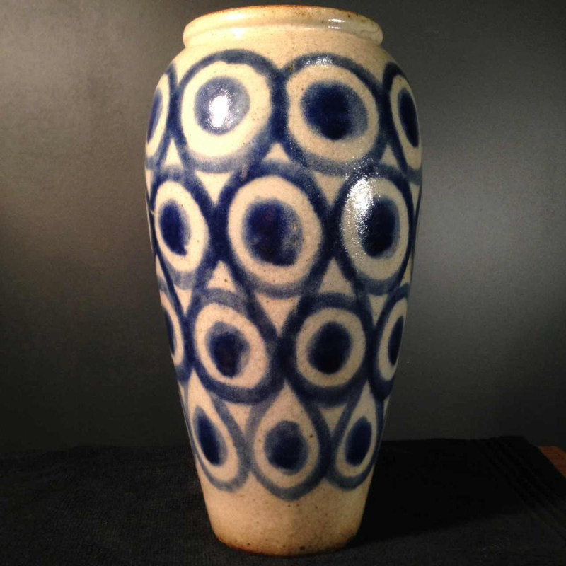 Eugène Paulus, rare African Art Deco vase in stoneware, Bouffioulx, 1926