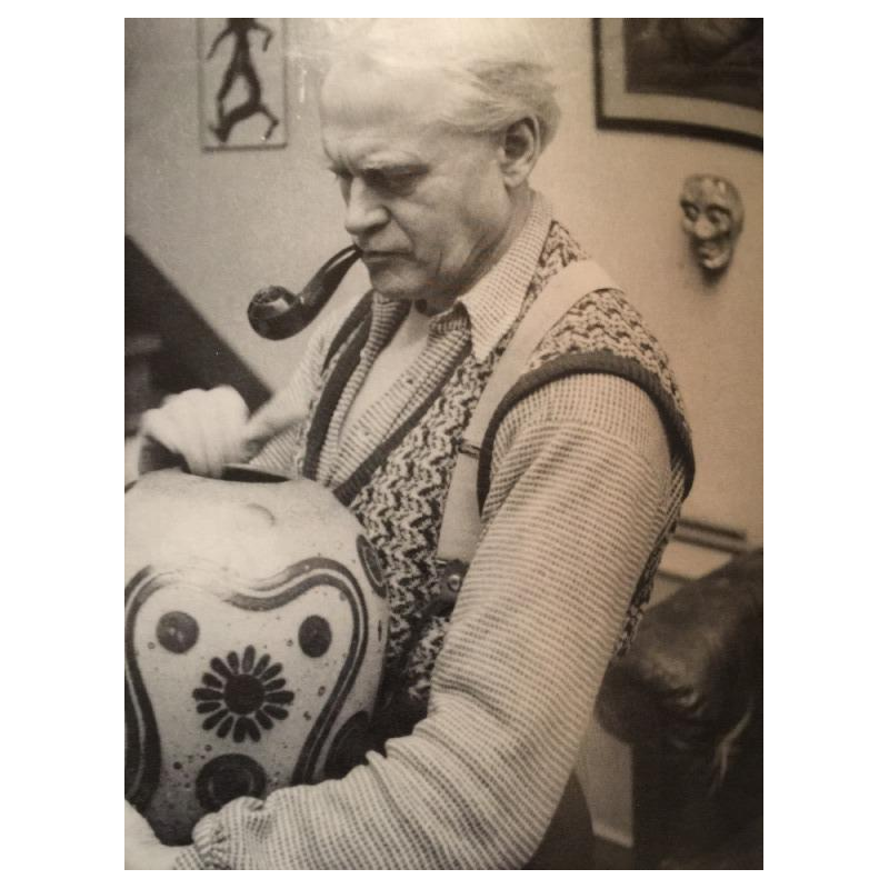 Eugène Paulus, rare African Art Deco vase in stoneware, Bouffioulx, 1926