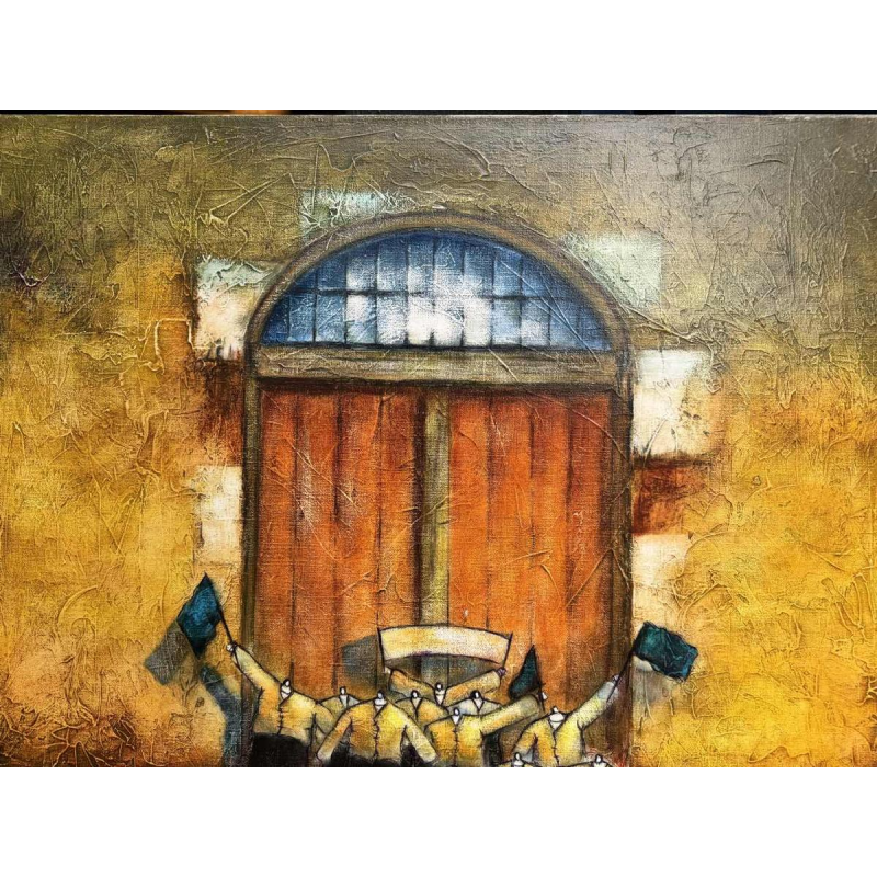 Michel MERCIE: « The door », painting, oil on canvas