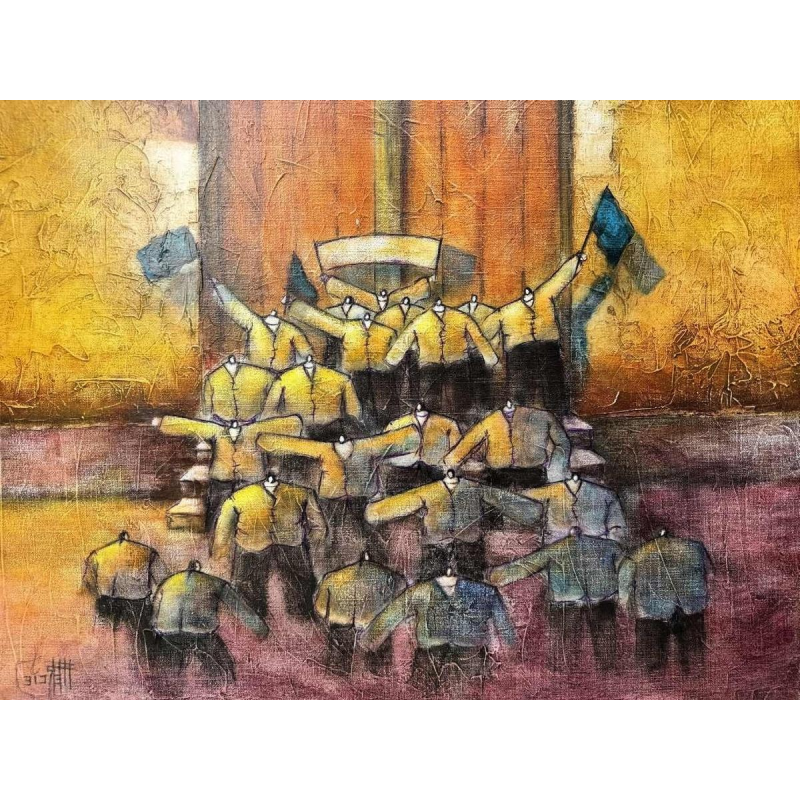 Michel MERCIE: « The door », painting, oil on canvas