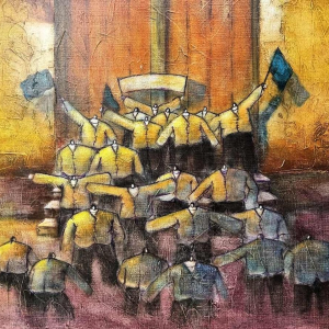 Michel MERCIE : « La porte », peinture, huile sur toile