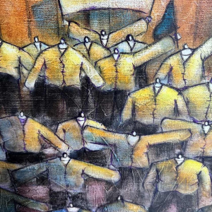 Michel MERCIE: « The door », painting, oil on canvas