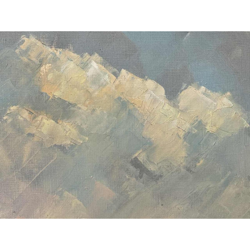 "Windsurfers" painting oil on canvas ca 1980 signed, artist to be identified