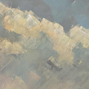 "Windsurfers" painting oil on canvas ca 1980 signed, artist to be identified