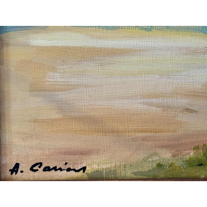 "Windsurfers" painting oil on canvas ca 1980 signed, artist to be identified