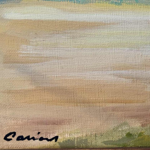 "Véliplanchistes" peinture huile sur toile ca 1980 signée, artiste à identifier