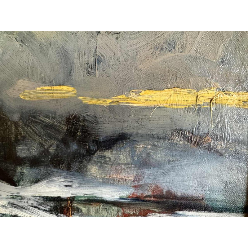 Georges BOUILLON (1891-1943) : hiver en Ardenne peinture sur toile